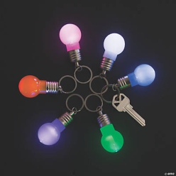 Light Bulb Light Up Keychains - 12 PK